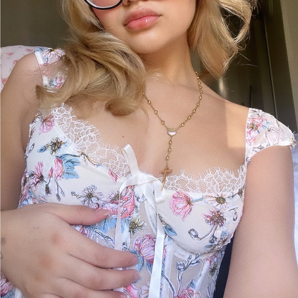 Victoria’s Secret VS Lace Floral Bustier Top